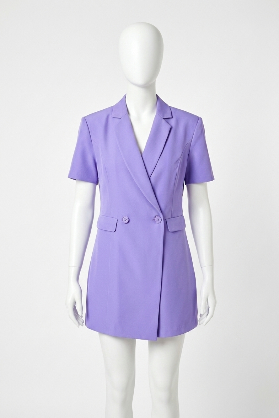 NEW ENDLESS ROSE short sleeve blazer romper in purple
